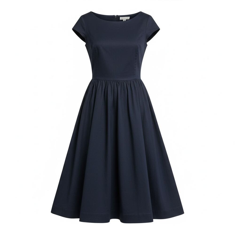 Isaac Mizrahi for Target Navy Fit & Flare Midi Dress Size 10 Y2K